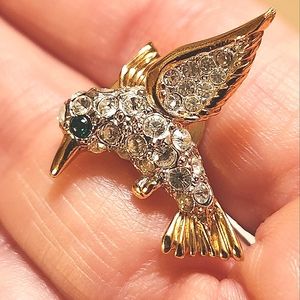 Carolee Crystal Hummingbird Clutch Pin/Tie Tack